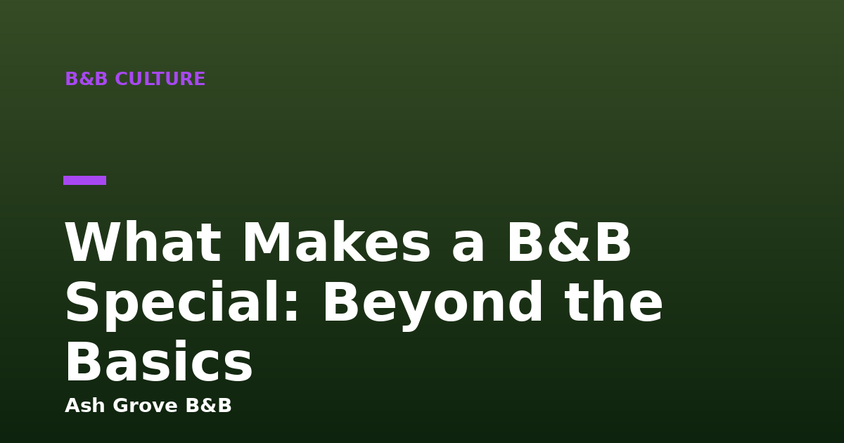 What Makes a B&B Special: Beyond the Basics